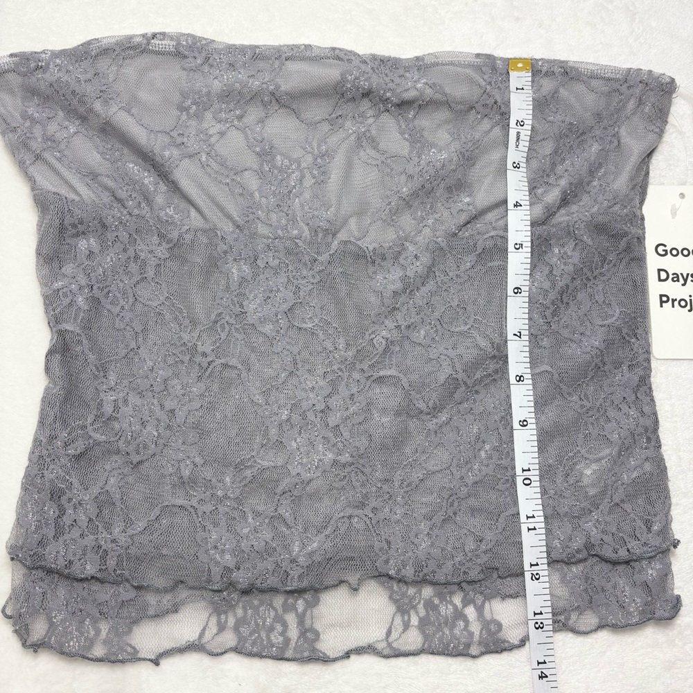 GOOD DAYS Project Gray Lace Tube Top size XL - Picture 4 of 7